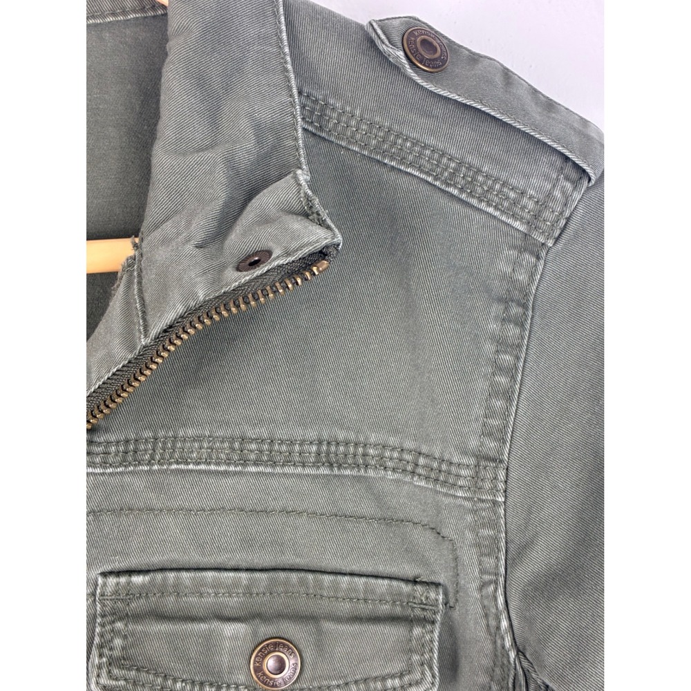 Kensie Jeans Olive Military Utility Jacket Size Small Cotton Stretch - Picture 8 of 13